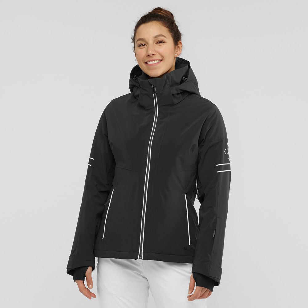 Salomon Singapore Womens Ski Jackets - THE BRILLIANT W Black | 36501-NYZF